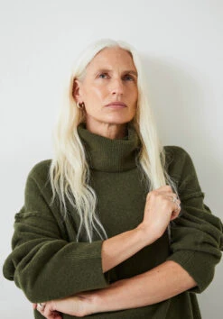 Meryll Crop Wool Blend Roll Neck Jumper