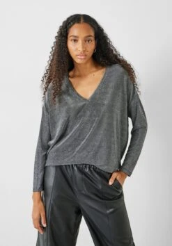 Annika Sparkle V Neck Top