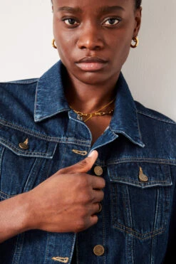 Ciara Cropped Denim Jacket -Outlet hush Store 008919 2908 04