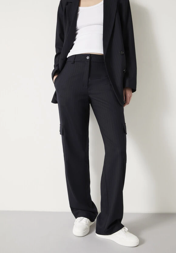 Courtney Cargo Pinstripe Wool Blend Trousers 4 Courtney Cargo Pinstripe Wool Blend Trousers - Image 2