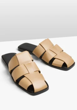 Penelope Leather Cage Mule Flats -Outlet hush Store 009413 2794 03