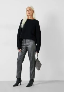 Hazel Metallic Cigarette Trousers