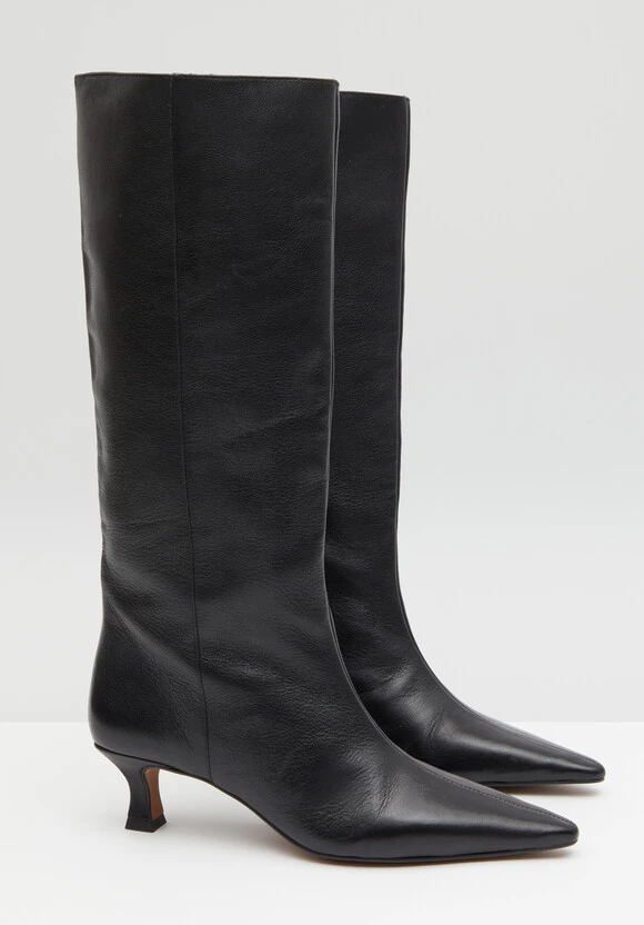 Camila Leather Kitten Heel Knee Boots 5 Camila Leather Kitten Heel Knee Boots - Image 3