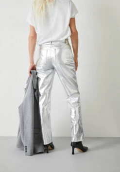 Silver Leather Trousers 17 Silver Leather Trousers -Outlet hush Store 009647 2892 03