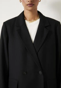 Double Breasted Wool Blend Blazer -Outlet hush Store 009670 0456 04