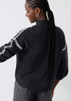 Celine Contrast Stitch Wool Blend Jumper -Outlet hush Store 009717 2806 03