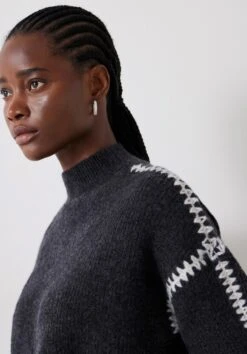 Celine Contrast Stitch Wool Blend Jumper -Outlet hush Store 009717 2806 04