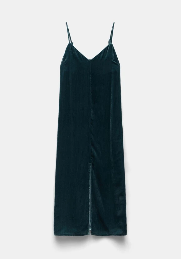 Leila Split Velvet Midi Dress 7 Leila Split Velvet Midi Dress - Image 5