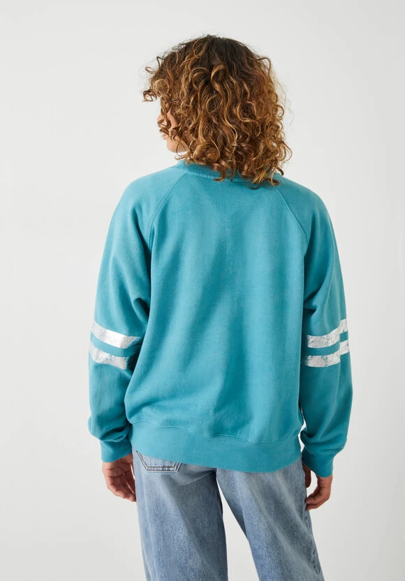 Metallic Stripe Relaxed Sweatshirt 5 Metallic Stripe Relaxed Sweatshirt - Image 3