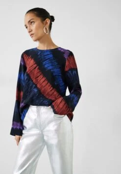 Theia Printed Drape Top