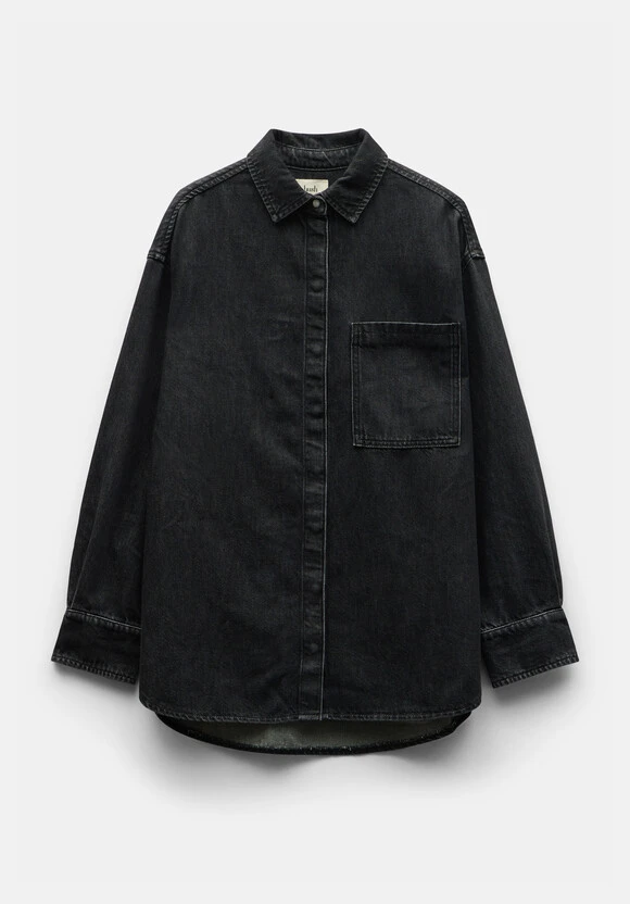 Deanna Washed Black Denim Overshirt 7 Deanna Washed Black Denim Overshirt - Image 5